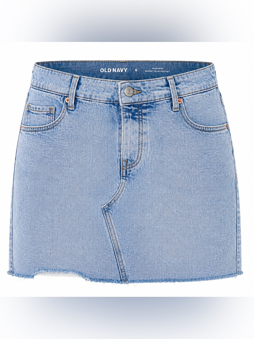 Old Navy | Light Wash Denim Mini Skirt High Rise Button Front | Women’s Size: 6